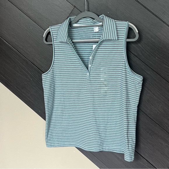 Liz Golf Striped Sleeveless Top - Picture 2 of 9